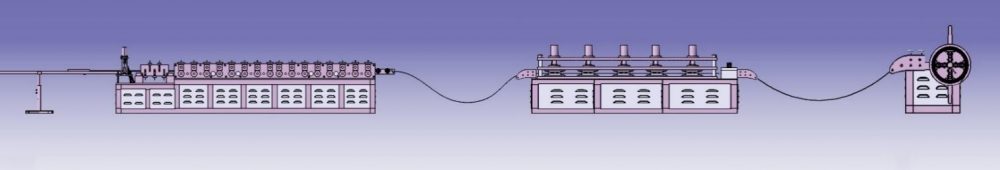 線(xiàn)条灯底壳冷弯成型机生产(chǎn)工(gōng)艺流程图