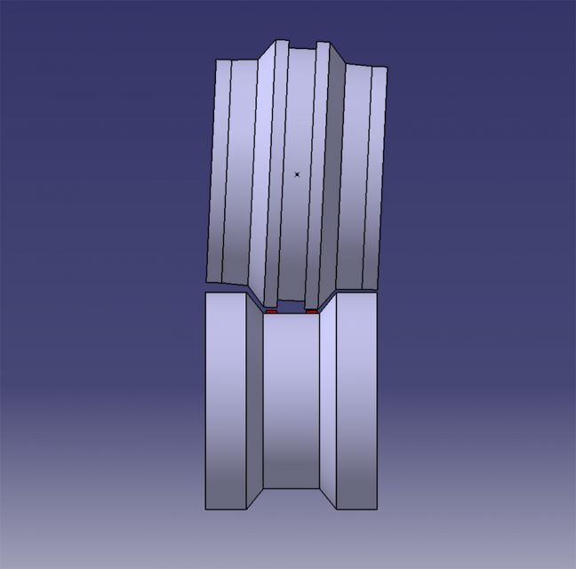 冷弯轧辊上下间隙不一致示意图